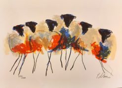 Anders Palmér 6 får – Litografi, 32×23 cm, signerad, upplaga 350 ex