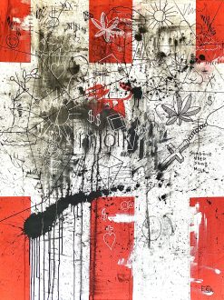 Erik Boussard Mjölk – Akryl på duk, 90×120 cm, signerad