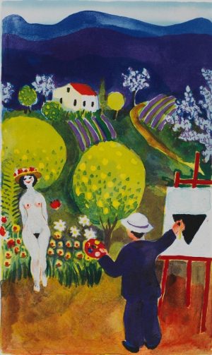 Anders Hultman Triangeldrama – Litografi, 28×24 cm, signerad, upplaga 290 ex