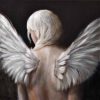 Malin Östlund Angel – Olja på duk, 60×60 cm, signerad