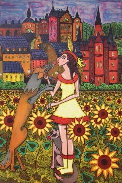 Angelica Wiik Drömmarnas Fält – Litografi, 81×59 cm, signerad, upplaga 190 ex