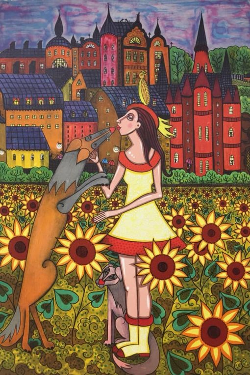 Angelica Wiik Drömmarnas Fält – Litografi, 81×59 cm, signerad, upplaga 190 ex