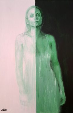 Carolina Bååth Väntan – Akryl på duk, 60×90 cm, signerad