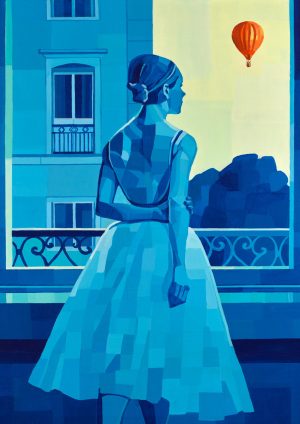 Josef Petersson Flickan & Ballongen – Giclée, 42×59,5 cm, signerad, upplaga 20 ex