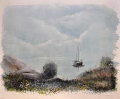 Claes Caspersson Båt – Litografi, 58×48 cm, signerad, upplaga 250 ex