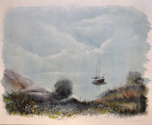 Claes Caspersson Båt – Litografi, 58×48 cm, signerad, upplaga 250 ex