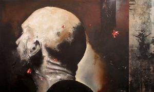 Tomas Lacke Bathos X – Blandteknik, 200×120 cm, signerad