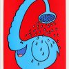 Petter Thoen Elphant shower – Litografi, 32×46 cm, signerad, upplaga 290 ex