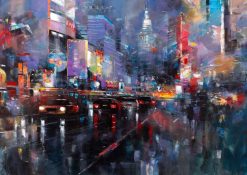 Dominik Pawlowski City by night, 59,5×42 cm, signerad, upplaga 30 ex