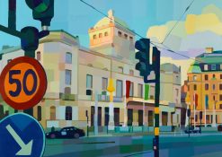 Josef Petersson Dramaten – Giclée, 59,5×42 cm, signerad, upplaga 20 ex