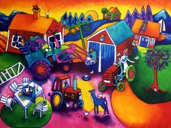 Ingrid Roth Gul Traktordag – Litografi, 40×30 cm, signerad, upplaga 190 ex