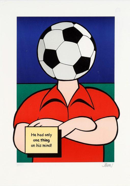 Petter Thoen He had only one thing on his mind – Litografi, 63,5×41 cm, signerad, upplaga 360 ex