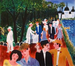 Anders Hultman Strandpromenad – Litografi, 28×24 cm, signerad, upplaga 290 ex