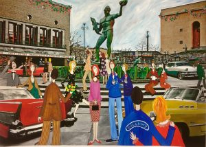 Marika Lang Goa gubbar – Mixed Media, 70×50 cm, signerad