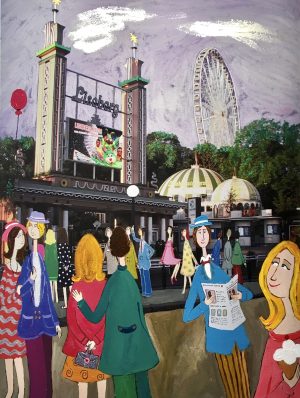 Marika Lang Liseberg – Mixed Media, 50×70 cm, signerad