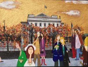 Marika Lang Stora teatern – Mixed Media, 43×33 cm, signerad