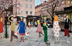 Marika Lang St Eriksplan – Mixed Media, 45×70 cm, signerad