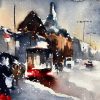 Helena Trovaj Snow – Akvarell, 27×26 cm, signerad