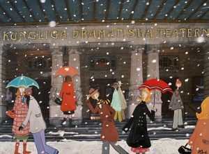 Marika Lang Kungliga Dramatiska Teatern – Mixed Media, 46×61 cm, signerad