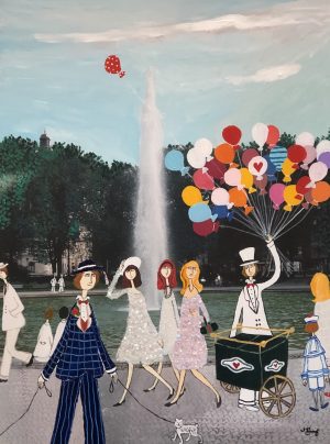 Marika Lang Karlaplan – Mixed Media, 44×68 cm, signerad