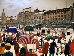 Marika Lang Kungsträdgården – Mixed Media, 100×70 cm, signerad