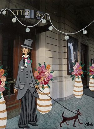 Marika Lang Dramaten II – Mixed Media, 35×24 cm, signerad