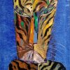 Madeleine Pyk Tiger – Olja på duk, 70×50 cm, signerad