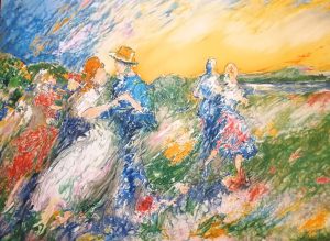 Karl Höglund Midsommardans – Litografi, 59×81 cm, signerad, upplaga 290 ex