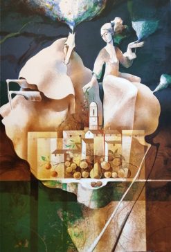 Josep Baques Throne – Litografi, 54×36 cm, signerad, upplaga 250 ex