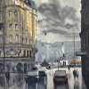 Benny Stigsson Östermalm – Akvarell, 57×75 cm, signerad