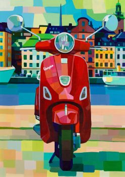 Josef Petersson Vespa – Giclée, 42×59,5 cm, signerad, upplaga 49 ex