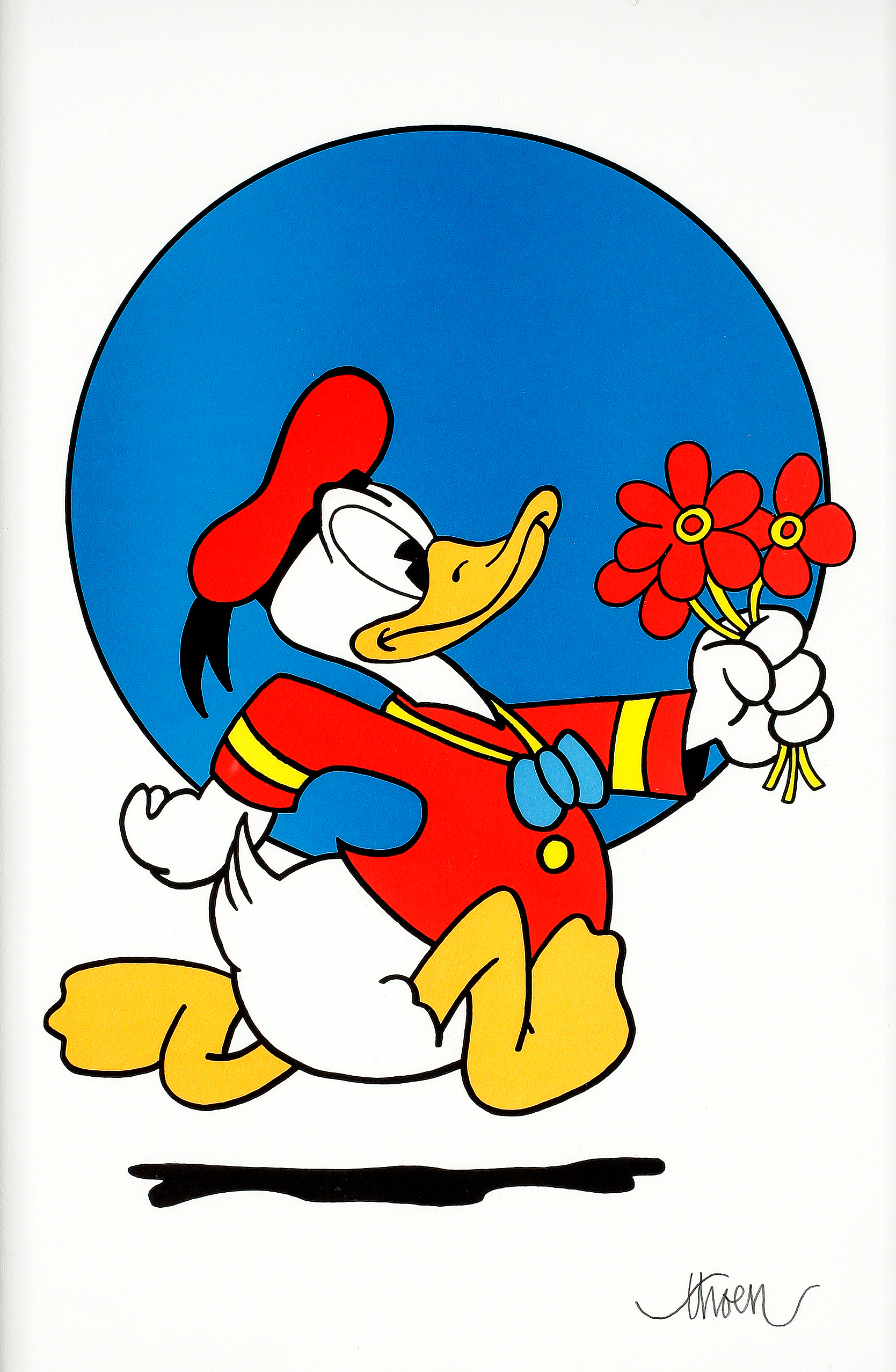 Kalle Anka med bukett