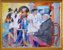 Karl Höglund Maskeraden Olja, 117×90 cm, signerad