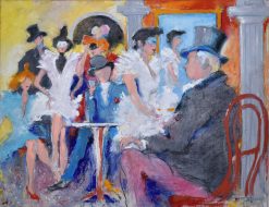 Karl Höglund Maskeraden – Olja på duk, 117×90 cm, signerad
