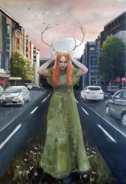 Malin Östlund Hornsg…. Götgatan – Olja på duk, 70×100 cm, signerad