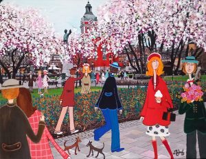 Marika Lang St Jacobs kyrka – Mixed Media, 50×37 cm, signerad