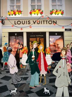 Marika Lang Louis Vuitton – Mixed Media, 70×46 cm, signerad