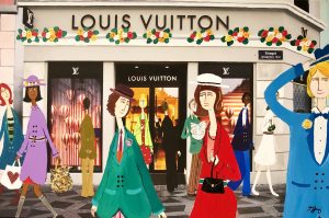 Marika Lang Louis Vuitton II – Mixed Media, 46×70 cm, signerad