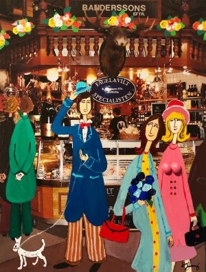 Marika Lang B. Andersson | Östermalmshallen – Mixed Media, 34×26 cm, signerad