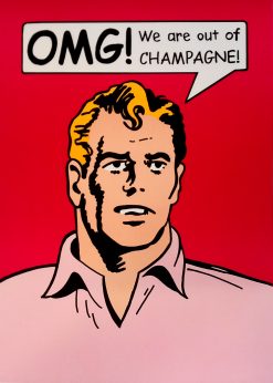 Petter Thoen OMG! Champagne | Red – Litografi, 56×74 cm, signerad, upplaga 290 ex