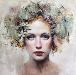 Malin Östlund Ocean eyes – Olja på duk, 60×60 cm, signerad