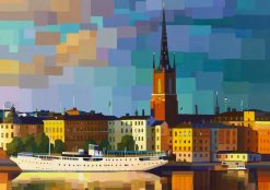 Josef Petersson Riddarholmen – Giclée, 59,5×42 cm, signerad, upplaga 20 ex
