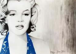 Sandra Silén Marilyn Monroe Blå – Litografi, 40×29 cm, signerad, upplaga 295 ex