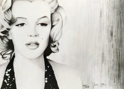 Sandra Silén Marilyn Monroe Svart – Litografi, 40×29 cm, signerad, upplaga 295 ex