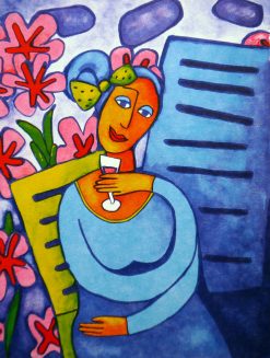 Ingrid Roth The Girl from Mandelieu – Litografi, 19×26 cm, signerad, upplaga 290 ex