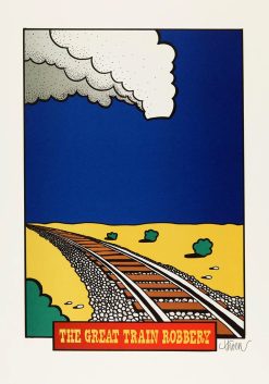 Petter Thoen The great train robbery – Litografi, 32×46 cm, signerad, upplaga 275 ex