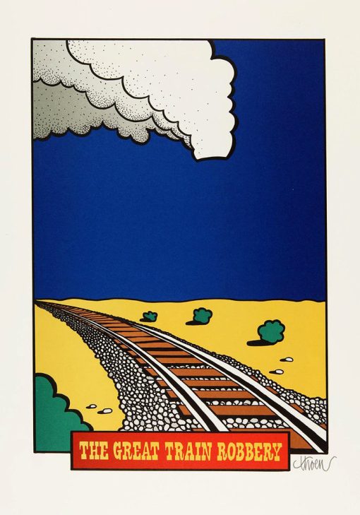 Petter Thoen The great train robbery – Litografi, 32×46 cm, signerad, upplaga 275 ex