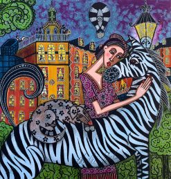 Angelica Wiik Tre Vänner – Litografi, 28×28 cm, signerad, upplaga 150 ex
