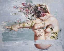 Malin Östlund Trusting motion – Olja på duk, 100×80 cm, signerad