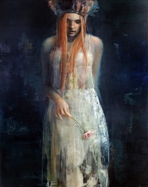 Malin Östlund Walking through, Olja, 80×100 cm, signerad